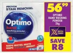 Shoprite Optimo hand washing powder offer