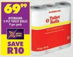Shoprite Ritebrand 2-ply toilet rolls offer
