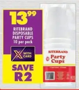 Shoprite Ritebrand disposable party cups offer