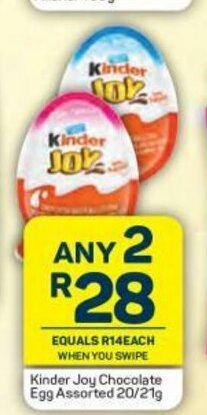 Pick n Pay Kinder Joy Chocolate Egg Assorted 20/21g offer