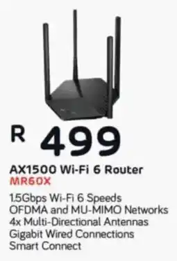 Computer Mania Mercusys AX1500 Wi-Fi 6 Router MR60X offer