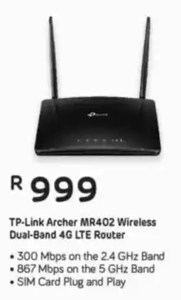 Computer Mania TP-Link Archer MR402 Wireless Dual-Band 4G LTE Router offer