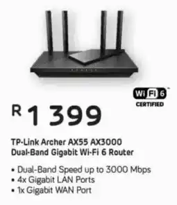 Computer Mania TP-Link Archer AX55 AX3000 Dual-Band Gigabit Wi-Fi 6 Router offer