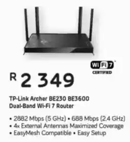 Computer Mania TP-Link Archer BE230 BE3600 Dual-Band Wi-Fi 7 Router offer