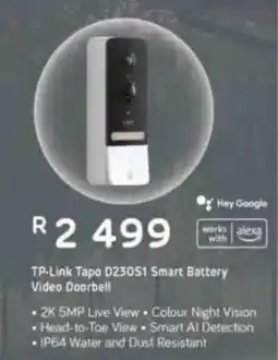 Computer Mania TP-Link Tapo D230S1 Smart Battery Video Doorbell offer