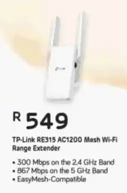Computer Mania TP-Link RE315 AC1200 Mesh Wi-Fi Range Extender offer