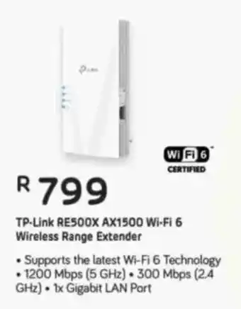 Computer Mania TP-Link RE500X AX1500 Wi-Fi 6 Wireless Range Extender offer