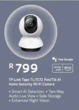 Computer Mania TP-Link Tapo TL-TC72 Pan/ Tilt AI Home Security Wi-Fi Camera offer