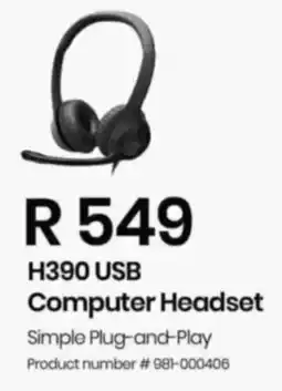 Computer Mania Logitech H390 USB Computer Headset offer