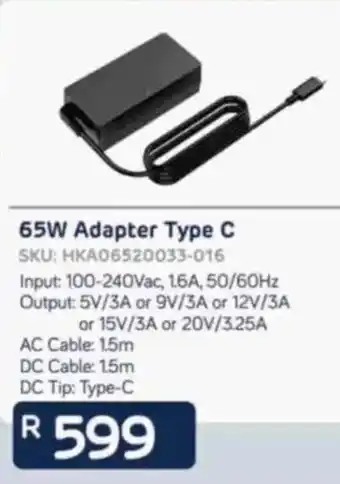 Computer Mania Huntkey 65W Adapter Type C offer