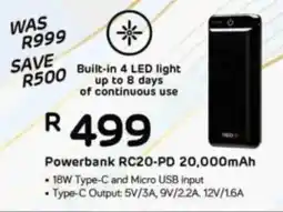 Computer Mania RED-E Powerbank RC20-PD 20,000mAh offer