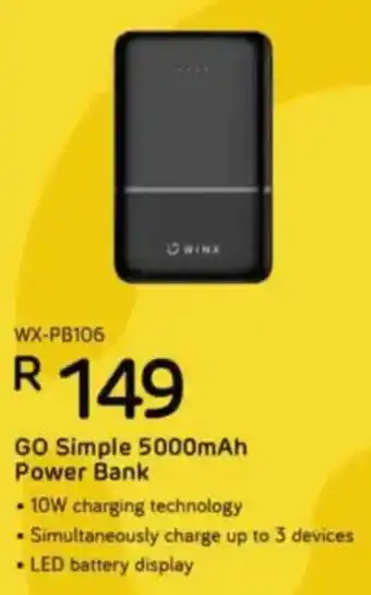 Computer Mania WINX GO Simple 5000mAh Power Bank offer