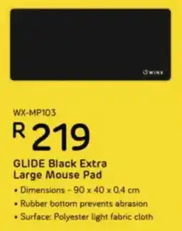 Computer Mania WINX Glide Black Extra Large Mouse Pad offer