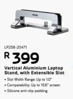 Computer Mania UGREEN Vertical Aluminium Laptop Stand, with Extensible Slot offer