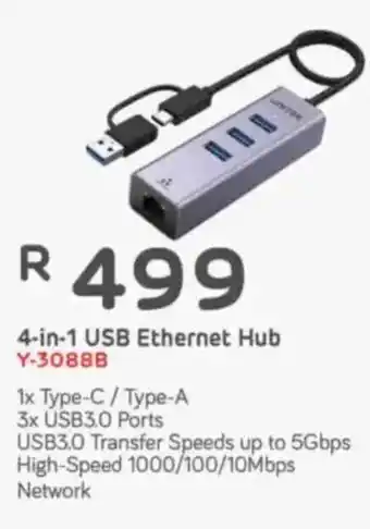 Computer Mania Unitek 4-in-1 USB Ethernet Hub offer