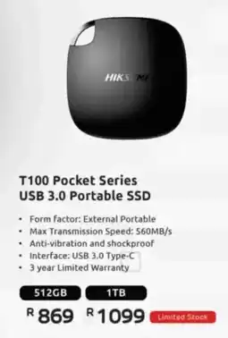 Computer Mania HIKSEMI T100 Pocket Series USB 3.0 Portable SSD offer