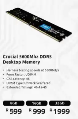 Computer Mania Crucial 5600Mhz DDR5 Desktop Memory offer