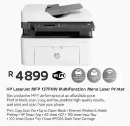 Computer Mania HP LaserJet MFP 137FNW Multifunction Mono Laser Printer offer