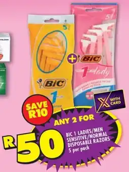 Shoprite Bic 1 ladies/ men sensitive/ normal disposable razors offer