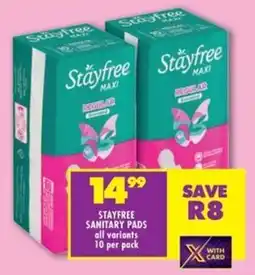 Shoprite Stayfree sanitary pads offer