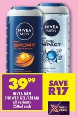Shoprite Nivea men shower gel/ cream offer