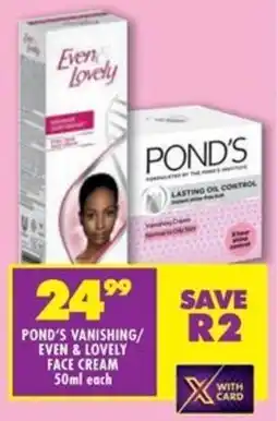Shoprite Pond's vanishing/ even & lovely face cream offer