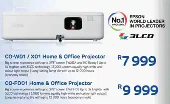 Computer Mania EPSON CO-W01/X01 Home & Office Projector offer