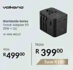 Computer Mania Volkano Worldwide Series Travel Adapter PD 25W + QC offer
