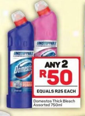 Pick n Pay Domestos Thick Bleach Assorted 750ml offer