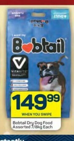 Pick n Pay Bobtail Dry Dog Food Assorted 7/8kg each offer