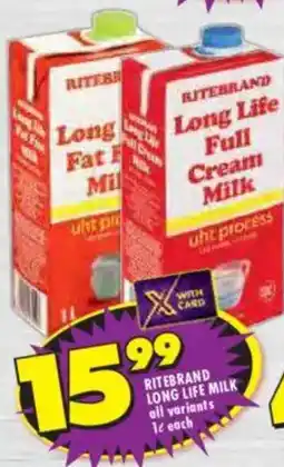 Shoprite Ritebrand long life milk offer