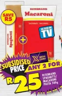 Shoprite Ritebrand spaghetti/ macaroni pasta offer