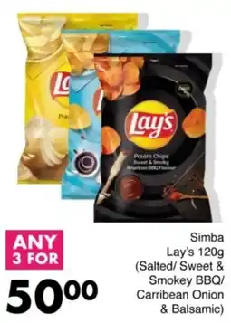 Save Hyper Simba Lay's Salted/ Sweet & Smokey BBQ/ Carribean Onion & Balsamic offer