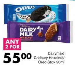 Save Hyper Dairymaid Cadbury Hazelnut/ Oreo Stick offer