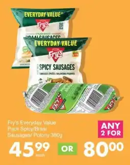Save Hyper Fry's Everyday Value Pack Spicy/ Braai Sausages/ Polony offer