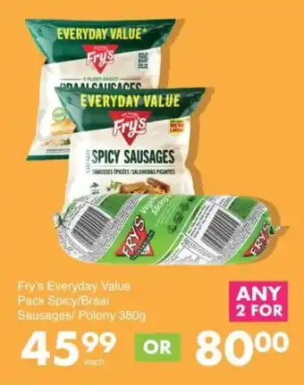 Save Hyper Fry's Everyday Value Pack Spicy/ Braai Sausages/ Polony offer