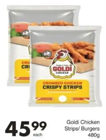 Save Hyper Goldi Chicken Strips/ Burgers offer