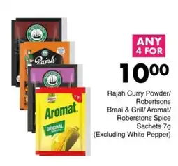 Save Hyper Rajah Curry Powder/ Robertsons Braai & Grill/Aromat/ Roberstons Spice Sachets offer