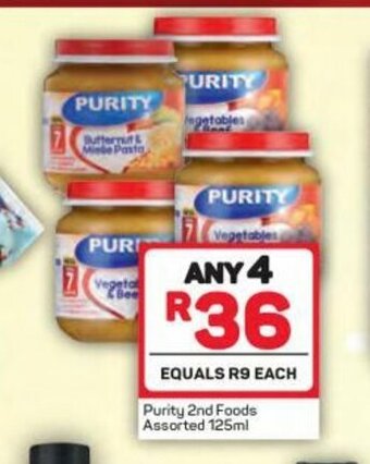 Pick n Pay Purity 2nd Foods Assorted 125ml offer