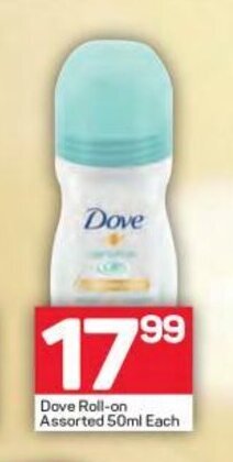 Pick n Pay Dove Roll-On Assorted 50ml each offer