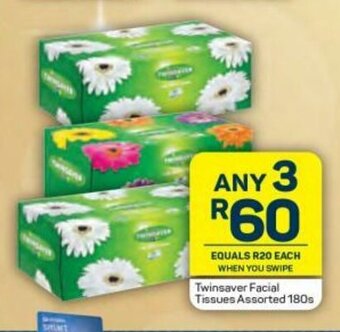 Twinsaver Facial Tissue Assorted 180s