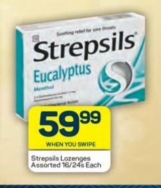 Pick n Pay Strepsils Lozenges Assorted 16/24s each offer
