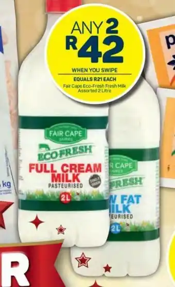 Pick n Pay Fair Cape Eco-Fresh Fresh Milk Assorted 2 Litre offer