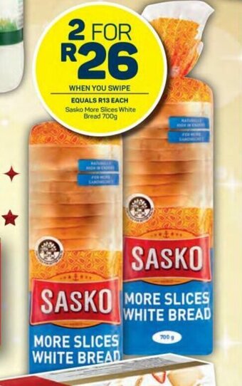 Pick n Pay Sasko More Slices White Bread 700g offer