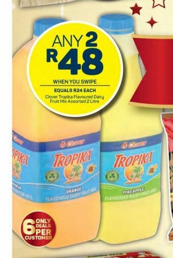 Pick n Pay Clover Tropika Flavoured Dairy Fruit Mix Assorted 2 Litre offer