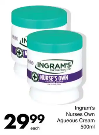 Save Hyper Ingram's Nurses Own Aqueous Cream offer