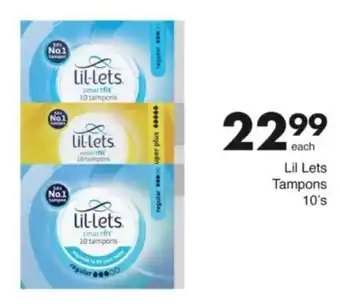 Save Hyper Lil Lets Tampons offer