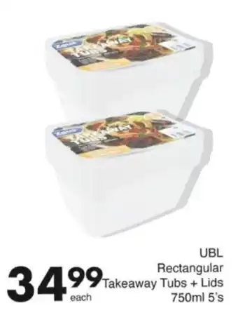Save Hyper UBL Rectangular Takeaway Tubs + Lids offer