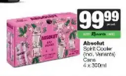 Spar Tops ABSOLUT Spirit Cooler offer