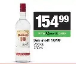 Spar Tops SMIRNOFF 1818 offer
